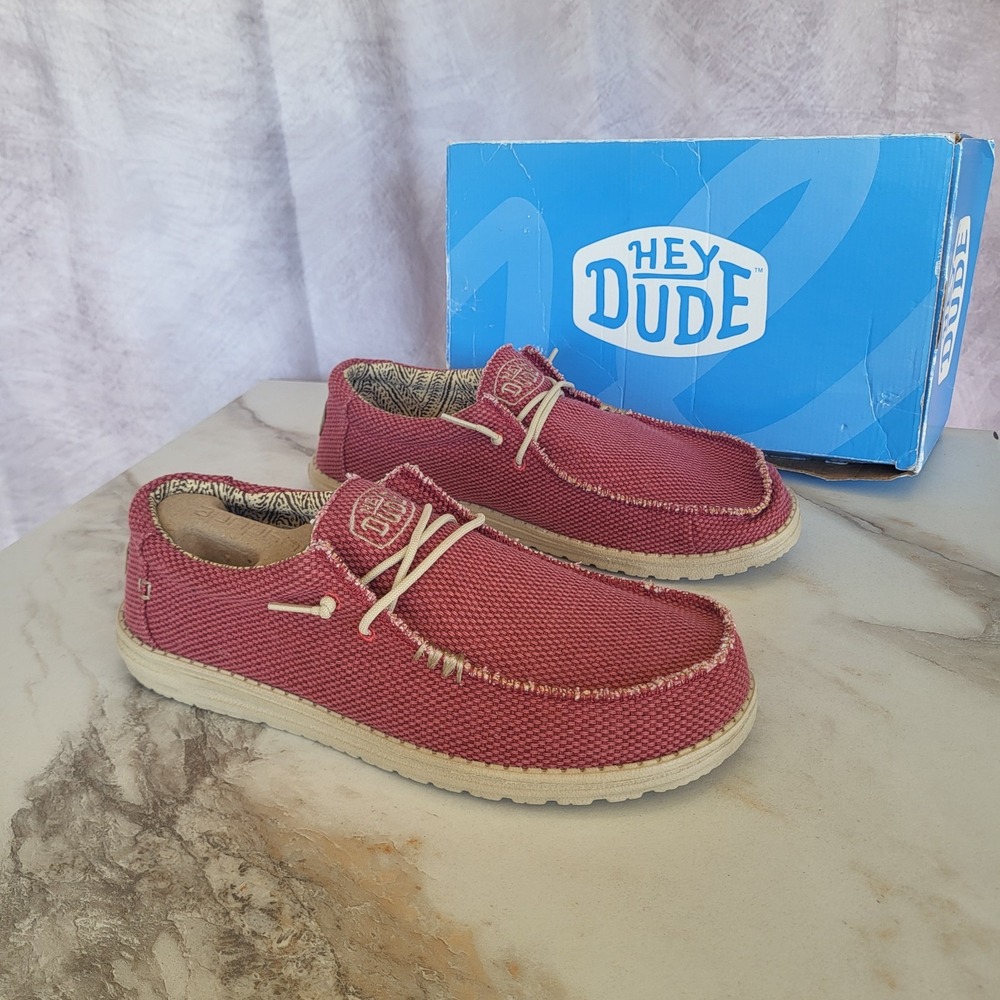 Hey Dude Wally Braided Size 13 Pompeian Red